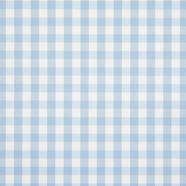 Schumacher Willa Check Small Chambray Wallpaper