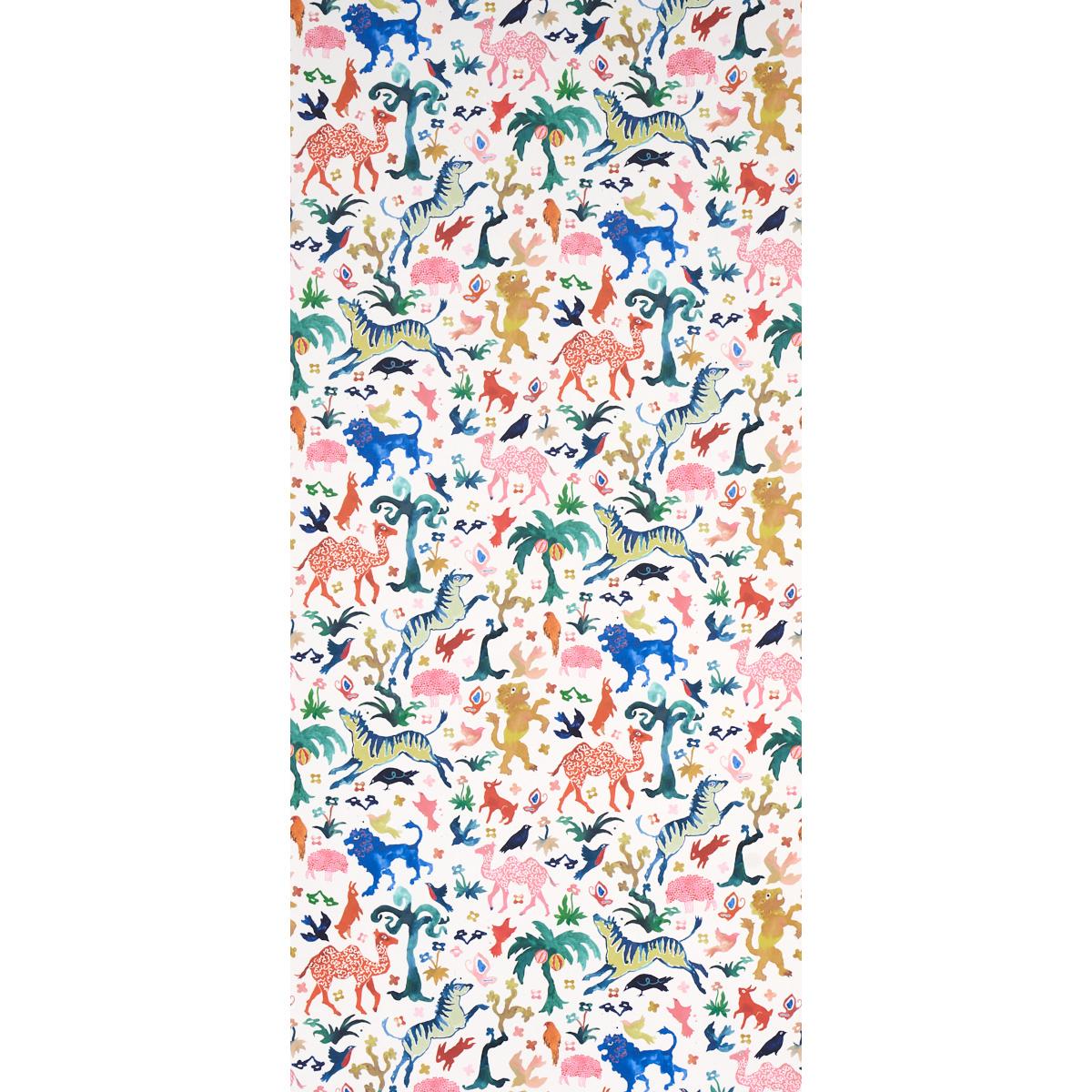 Schumacher Beasts Multi On Ivory Wallpaper