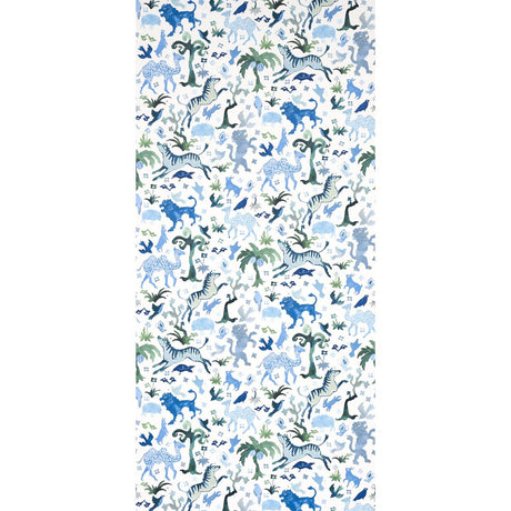 Schumacher Beasts Blue And Green Wallpaper