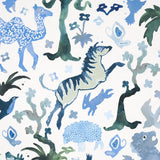 Schumacher Beasts Blue And Green Wallpaper