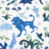 Schumacher Beasts Blue And Green Wallpaper