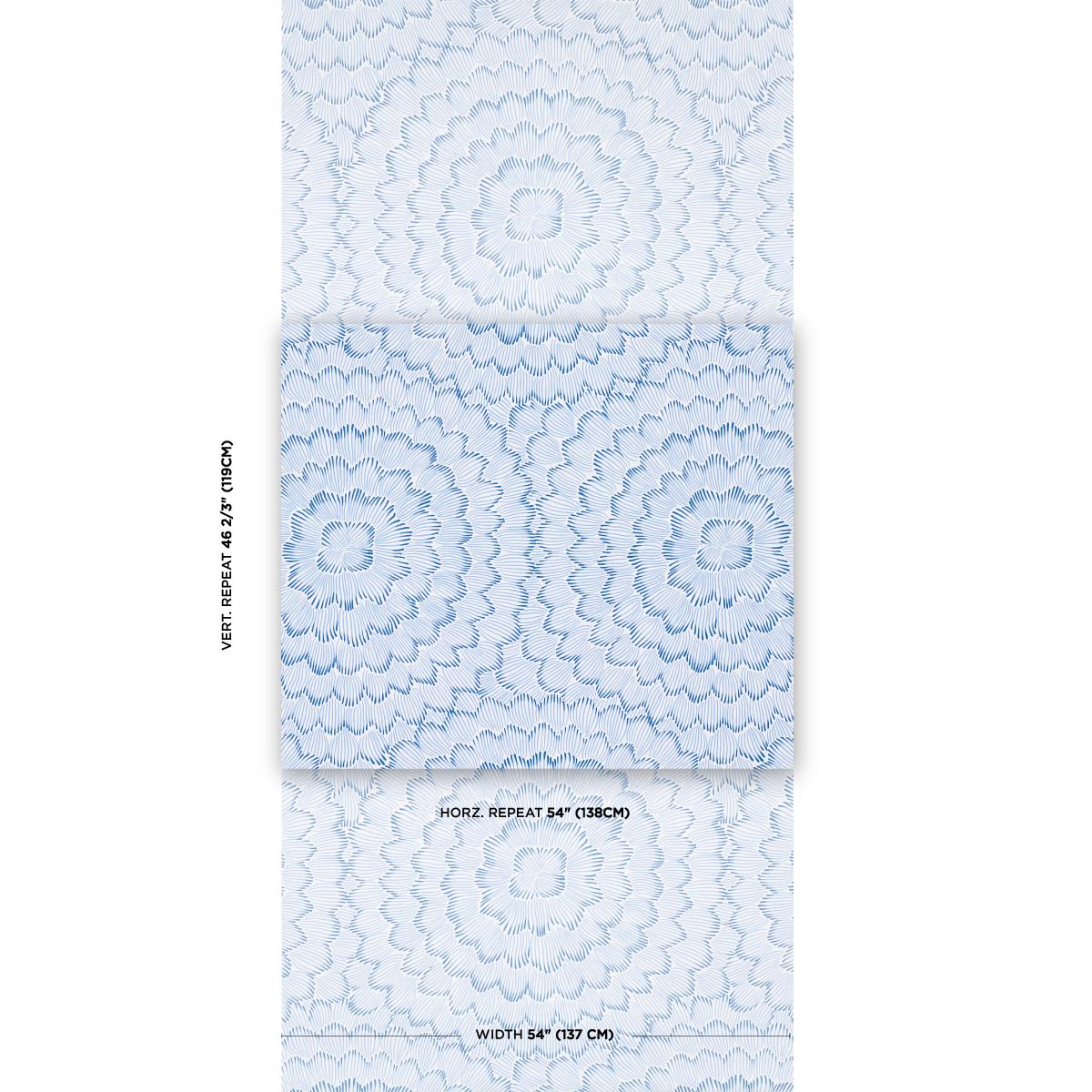 Schumacher Feather Bloom Blue Wallpaper