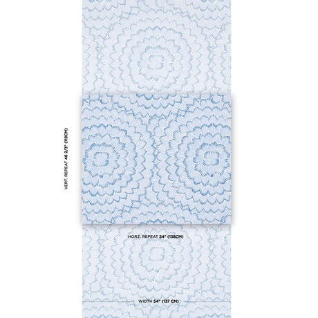Schumacher Feather Bloom Blue Wallpaper