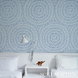 Schumacher Feather Bloom Blue Wallpaper