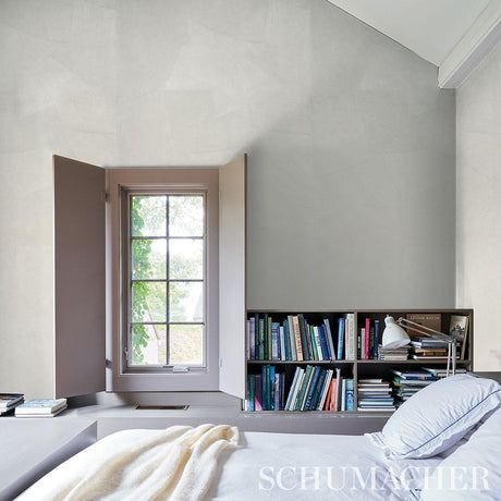 Schumacher Hand Combed Plaster Cement Wallpaper