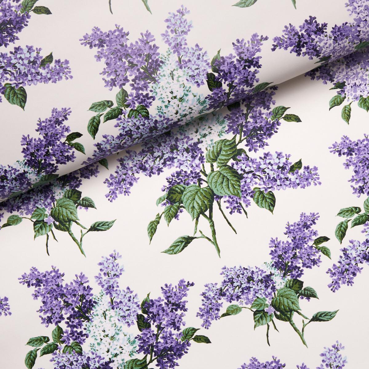 Schumacher Proust'S Lilacs Purple Wallpaper