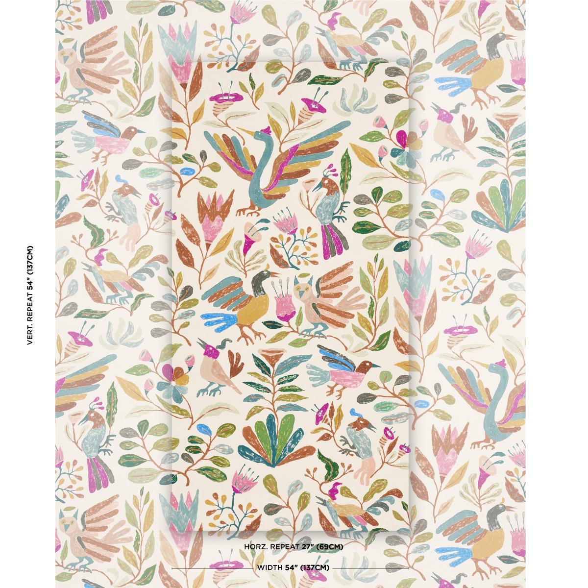 Schumacher Canopy Multi Birds Wallpaper