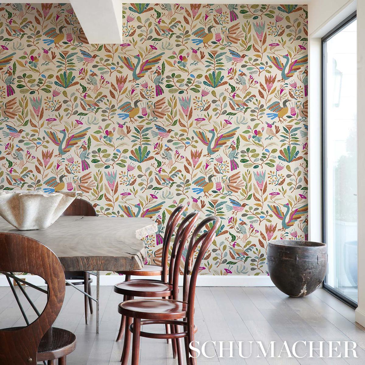 Schumacher Canopy Multi Birds Wallpaper