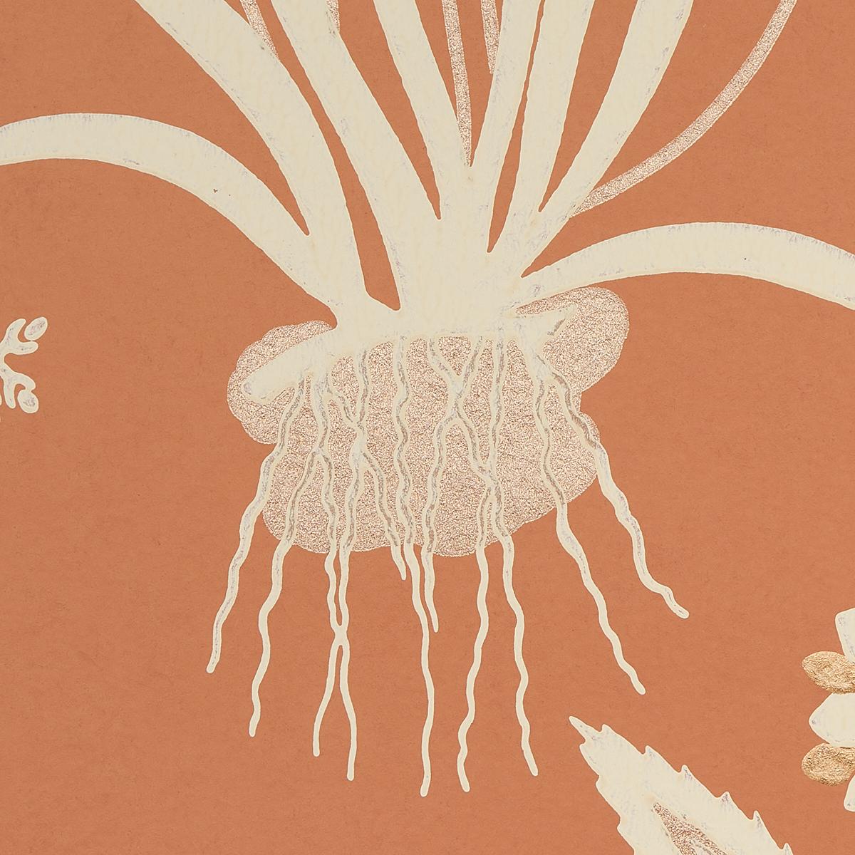 Schumacher Culpeper Ox Orange Wallpaper