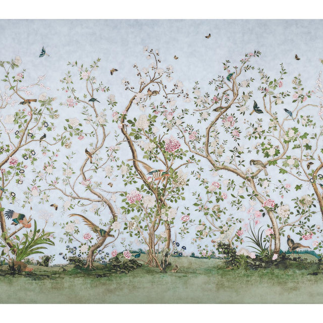 Schumacher Les Oiseaux Panel Set Sky Wallpaper