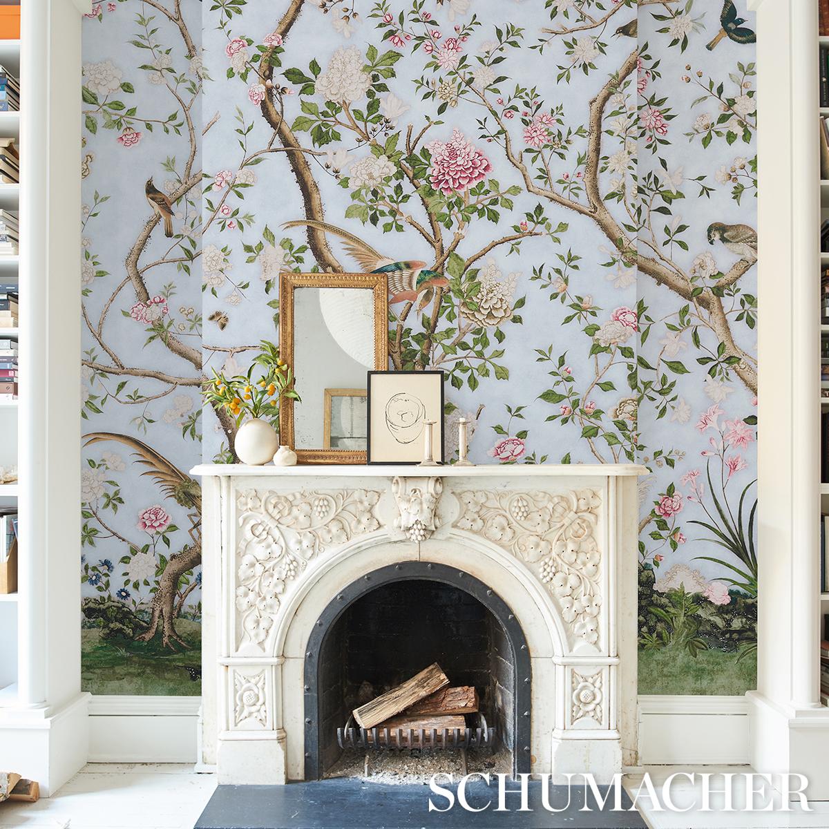 Schumacher Les Oiseaux Panel Set Sky Wallpaper – DecoratorsBest