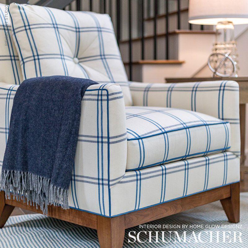 Schumacher Luberon Plaid Indigo Fabric