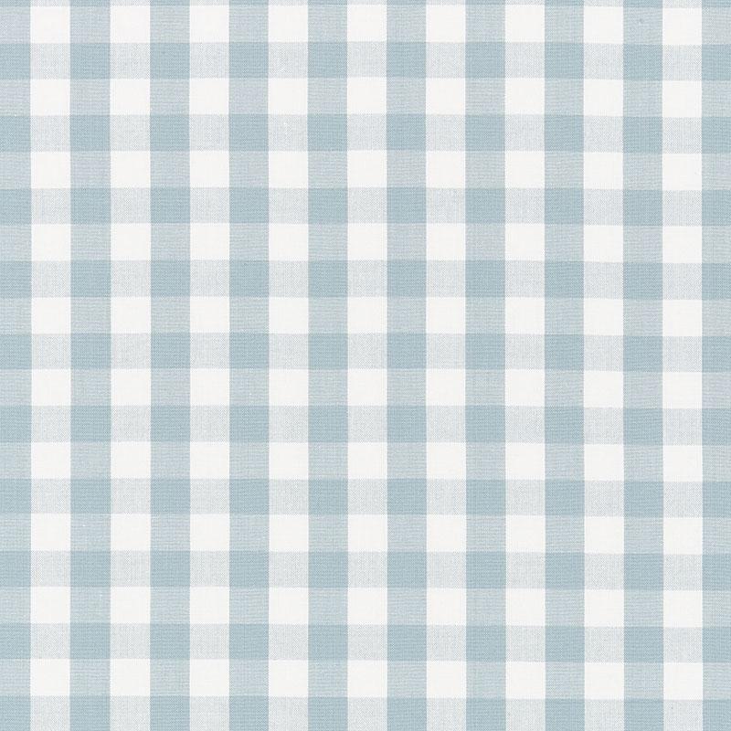Schumacher Elton Cotton Check Sky Fabric