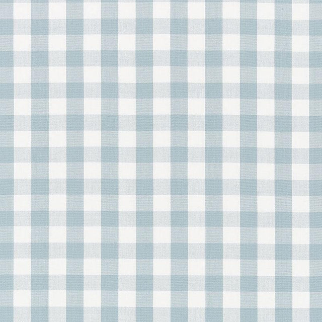 Schumacher Elton Cotton Check Sky Fabric