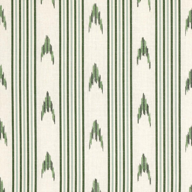 Schumacher Santa Barbara Ikat Leaf Green Fabric