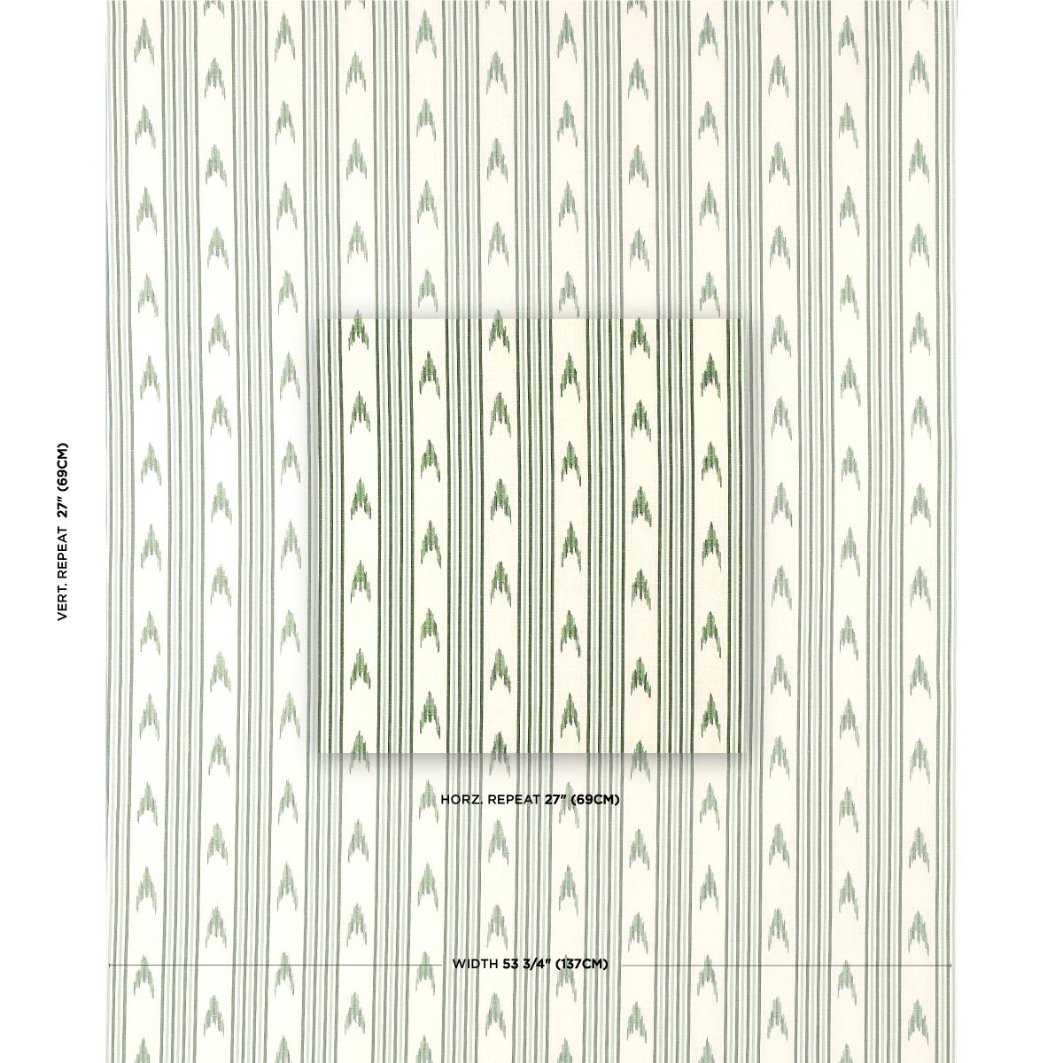 Schumacher Santa Barbara Ikat Leaf Green Fabric