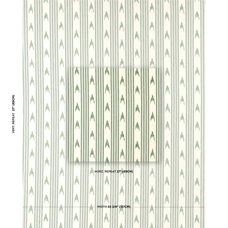 Schumacher Santa Barbara Ikat Leaf Green Fabric