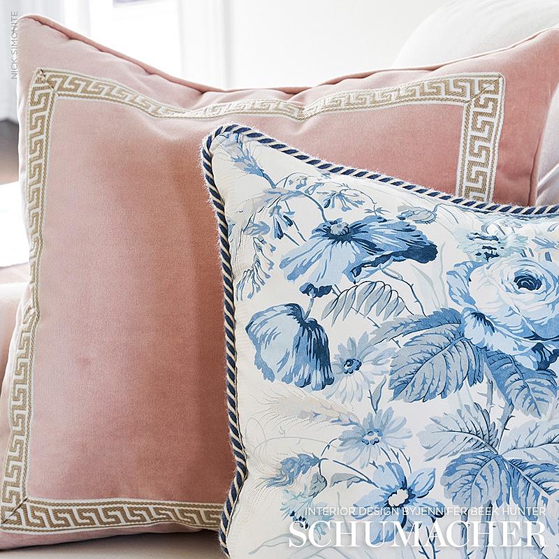 Schumacher Rocky Performance Velvet Blush Fabric