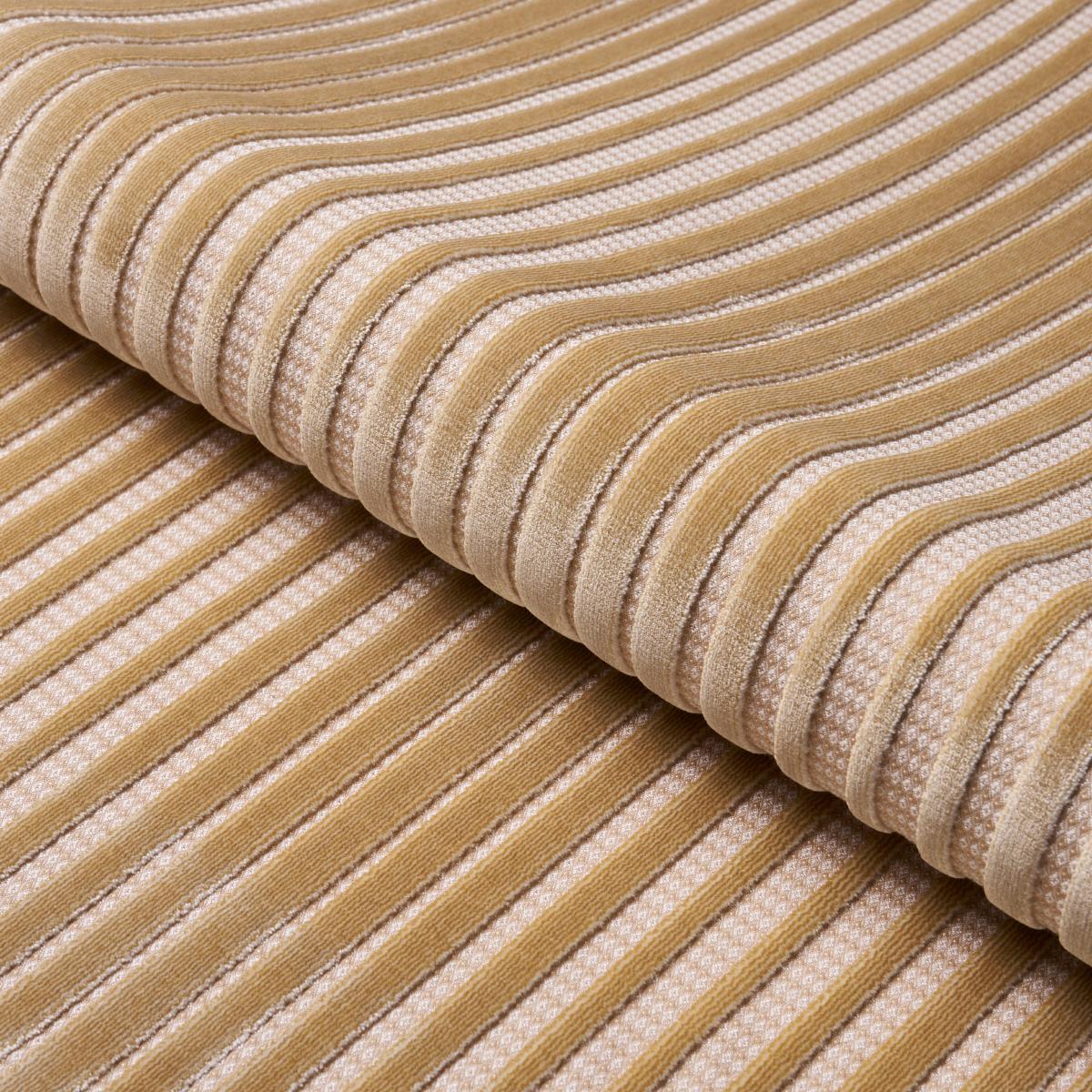 Schumacher Chimay Stripe Velvet Champagne Fabric