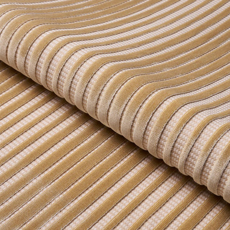 Schumacher Chimay Stripe Velvet Champagne Fabric