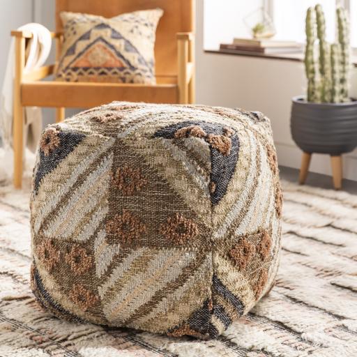 Surya Luanda LUPF-001 18"H x 18"W x 18"D Pouf