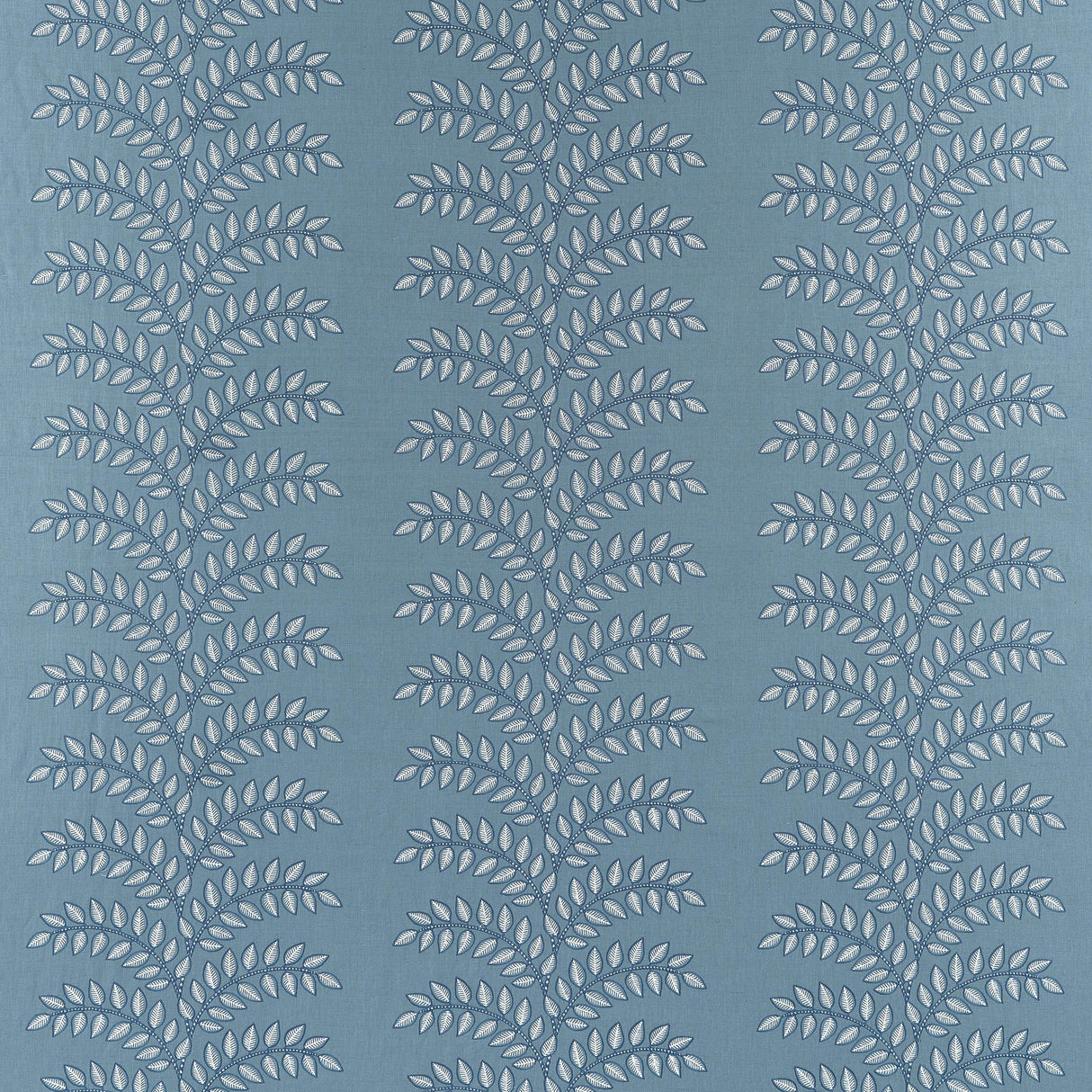 Anna French Frondescence Embroidery Blue Fabric