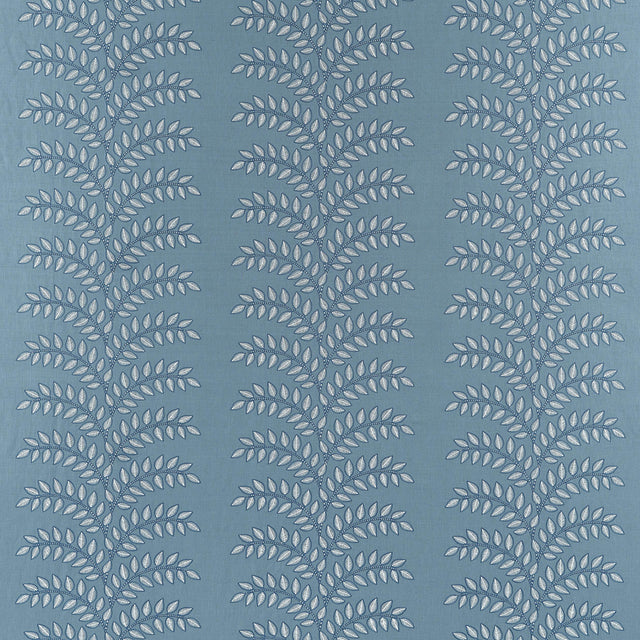 Anna French Frondescence Embroidery Blue Fabric