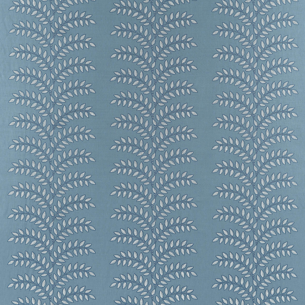 Anna French Frondescence Embroidery Blue Fabric
