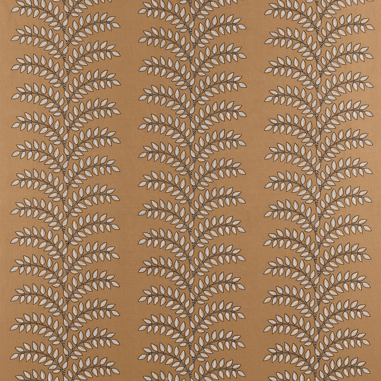 Anna French Frondescence Embroidery Copper Fabric