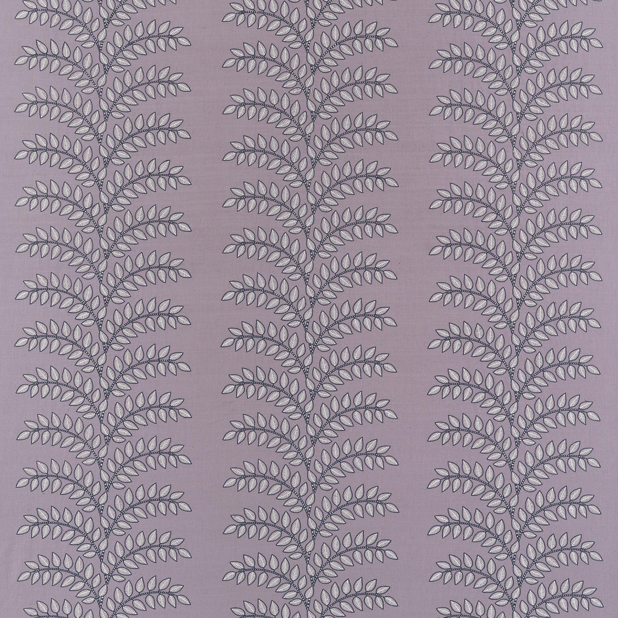 Anna French Frondescence Embroidery Lavender Fabric
