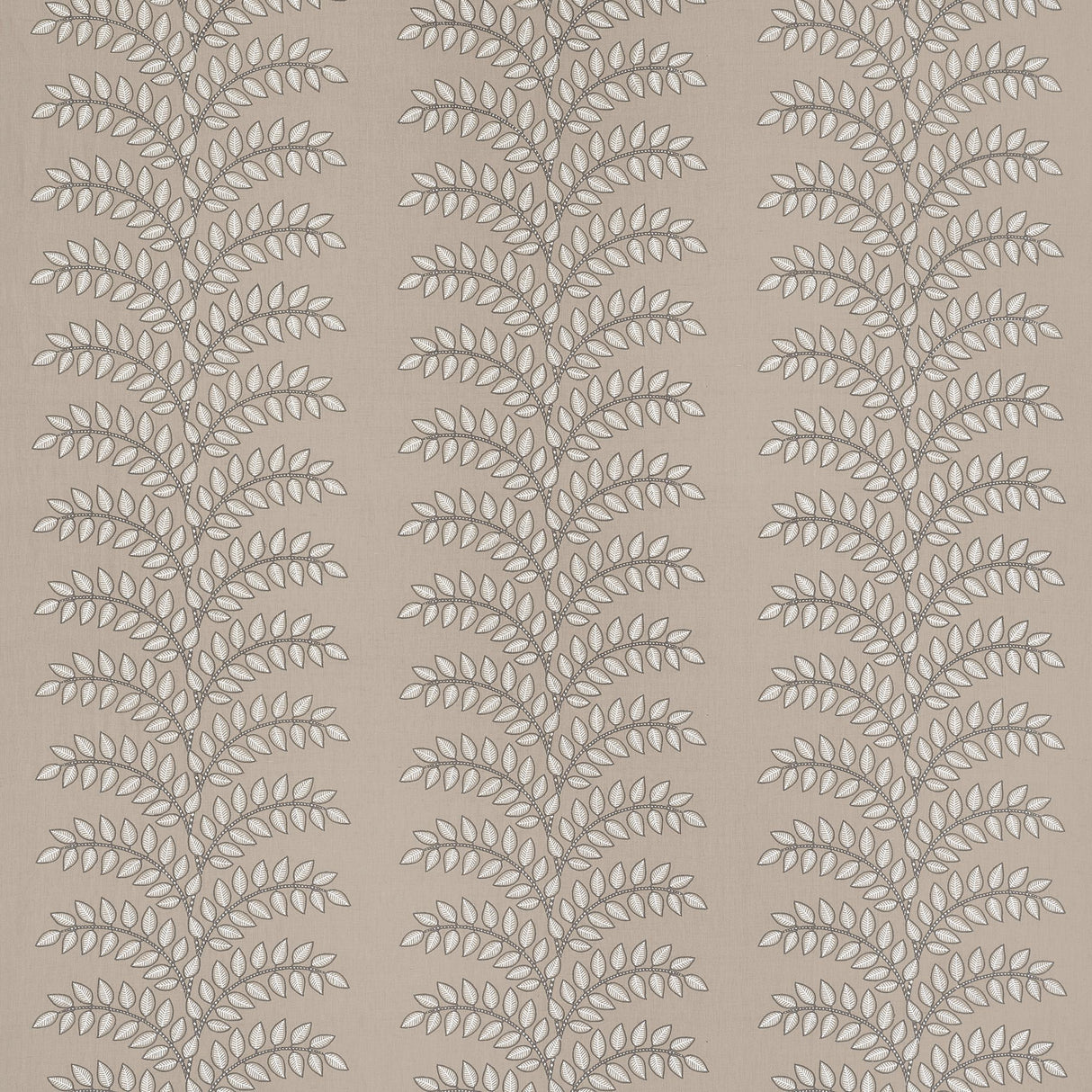 Anna French Frondescence Embroidery Flax Fabric