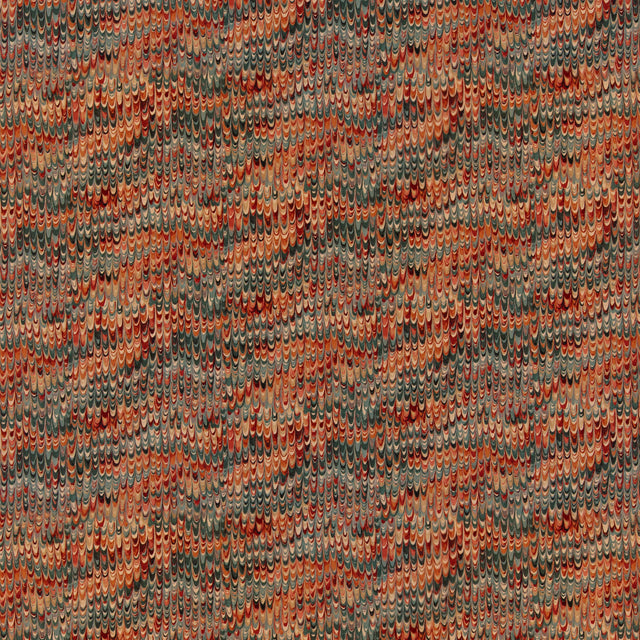 Mulberry END PAPER VELVET TEAL/SPICE Fabric
