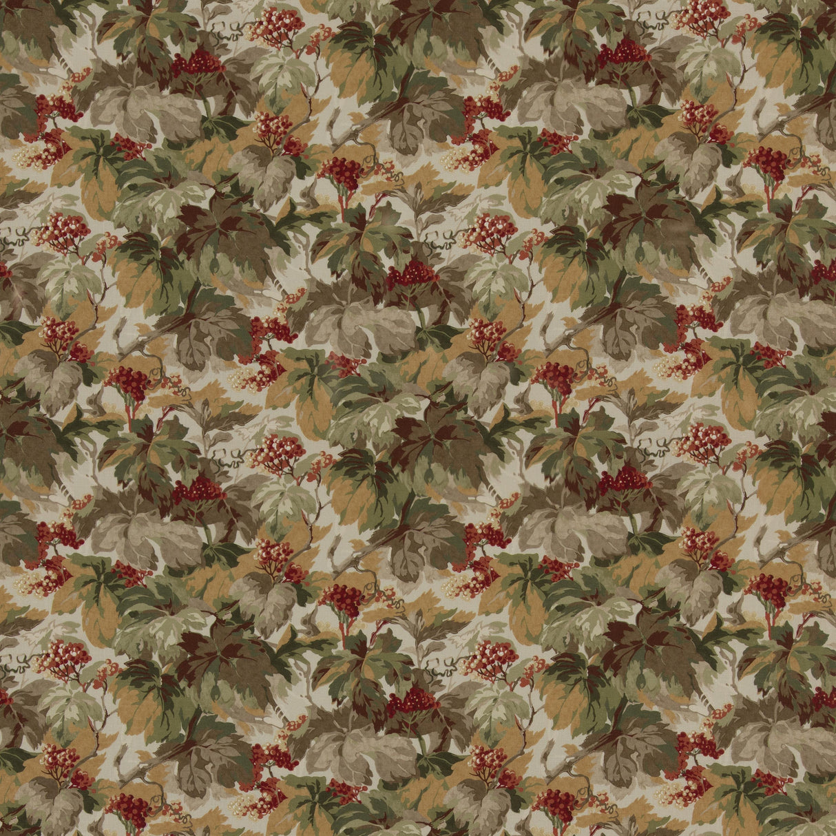 Mulberry COUNTRY WALK RED/GREEN Fabric