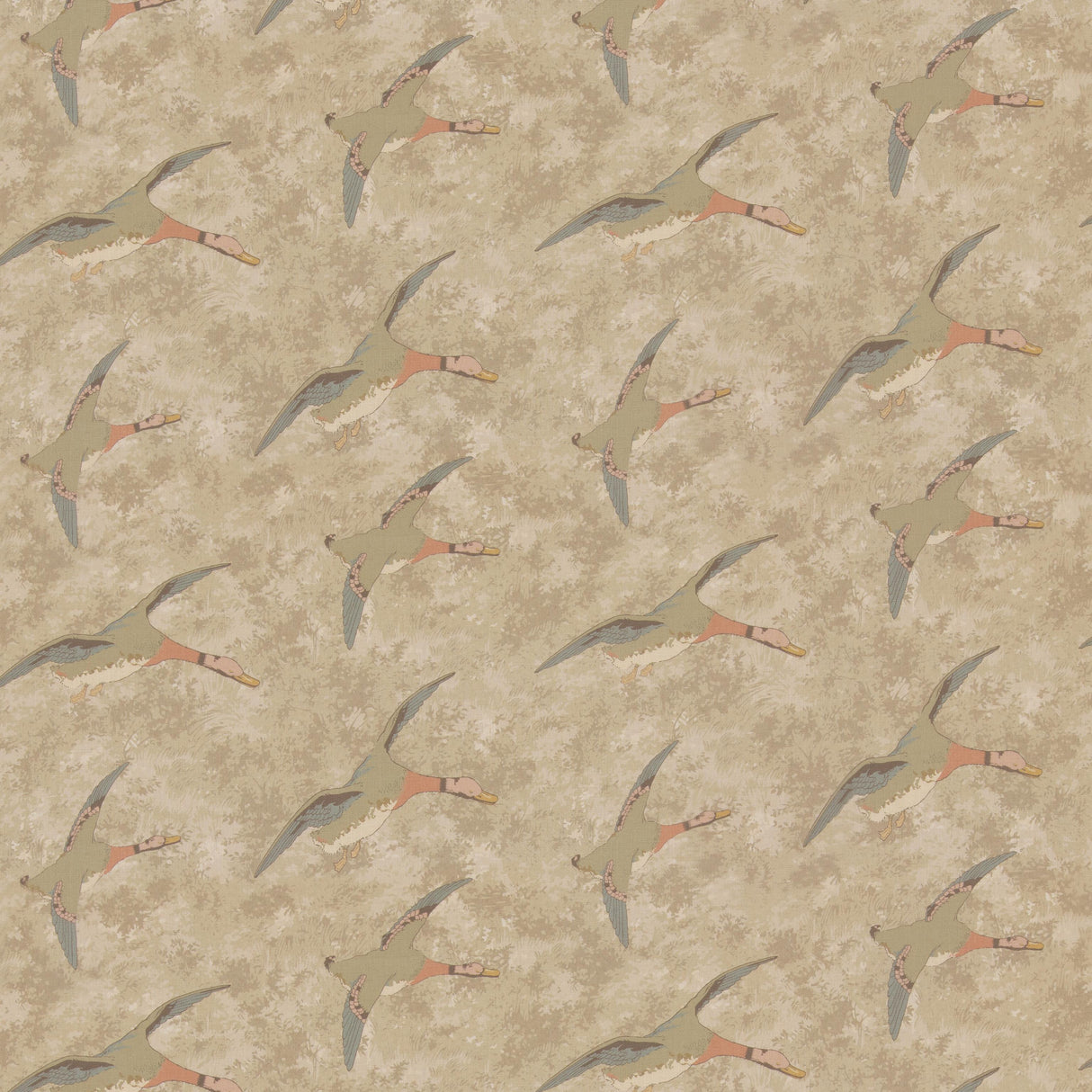 Mulberry FOREST DUCKS PARCHMENT Fabric