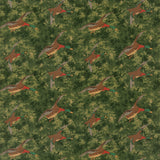 Mulberry FOREST DUCKS VELVET EMERALD Fabric