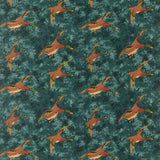 Mulberry FOREST DUCKS VELVET TEAL Fabric