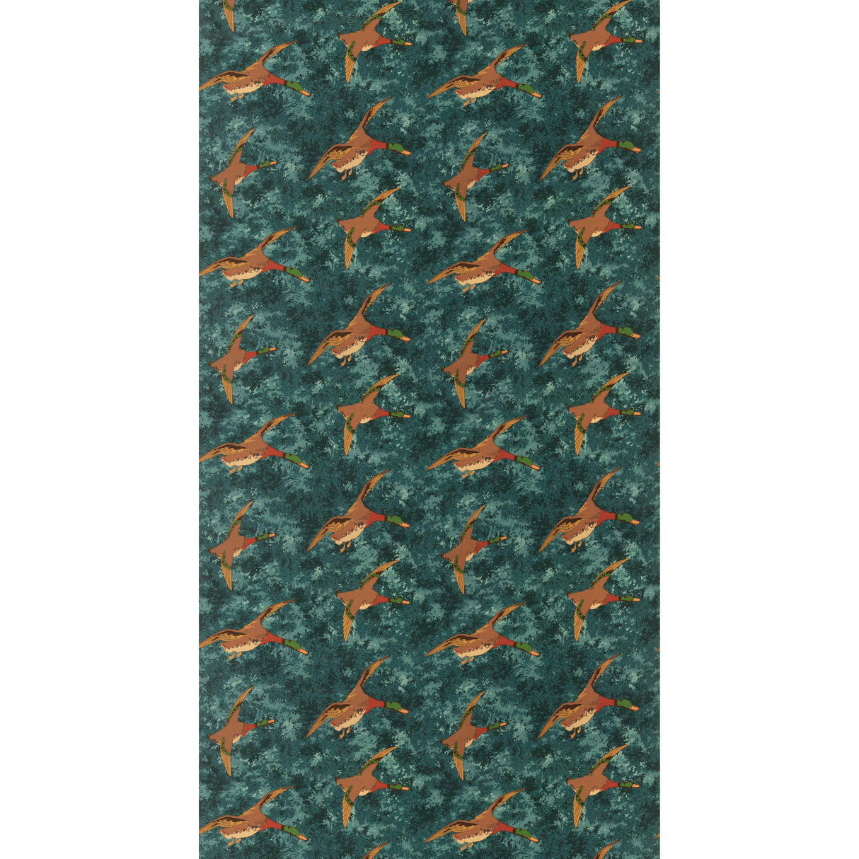 Mulberry FOREST DUCKS VELVET TEAL Fabric