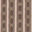 Mulberry PAISLEY STRIPE INDIGO/RED Drapery Fabric