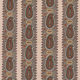 Mulberry PAISLEY STRIPE INDIGO/RED Drapery Fabric