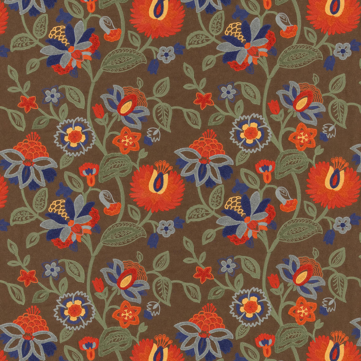 Mulberry GORTON RED/TEAL Drapery Fabric
