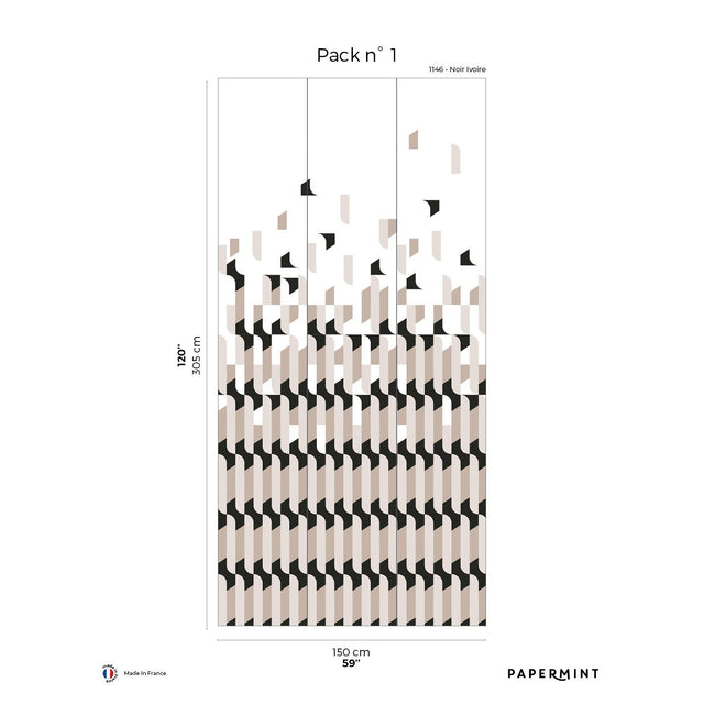 Papermint Alma Pack 1 in Black Wall Mural