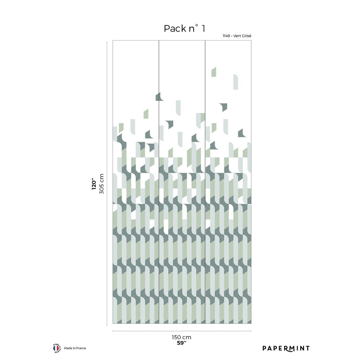 Papermint Alma Pack 1 in Gray Wall Mural