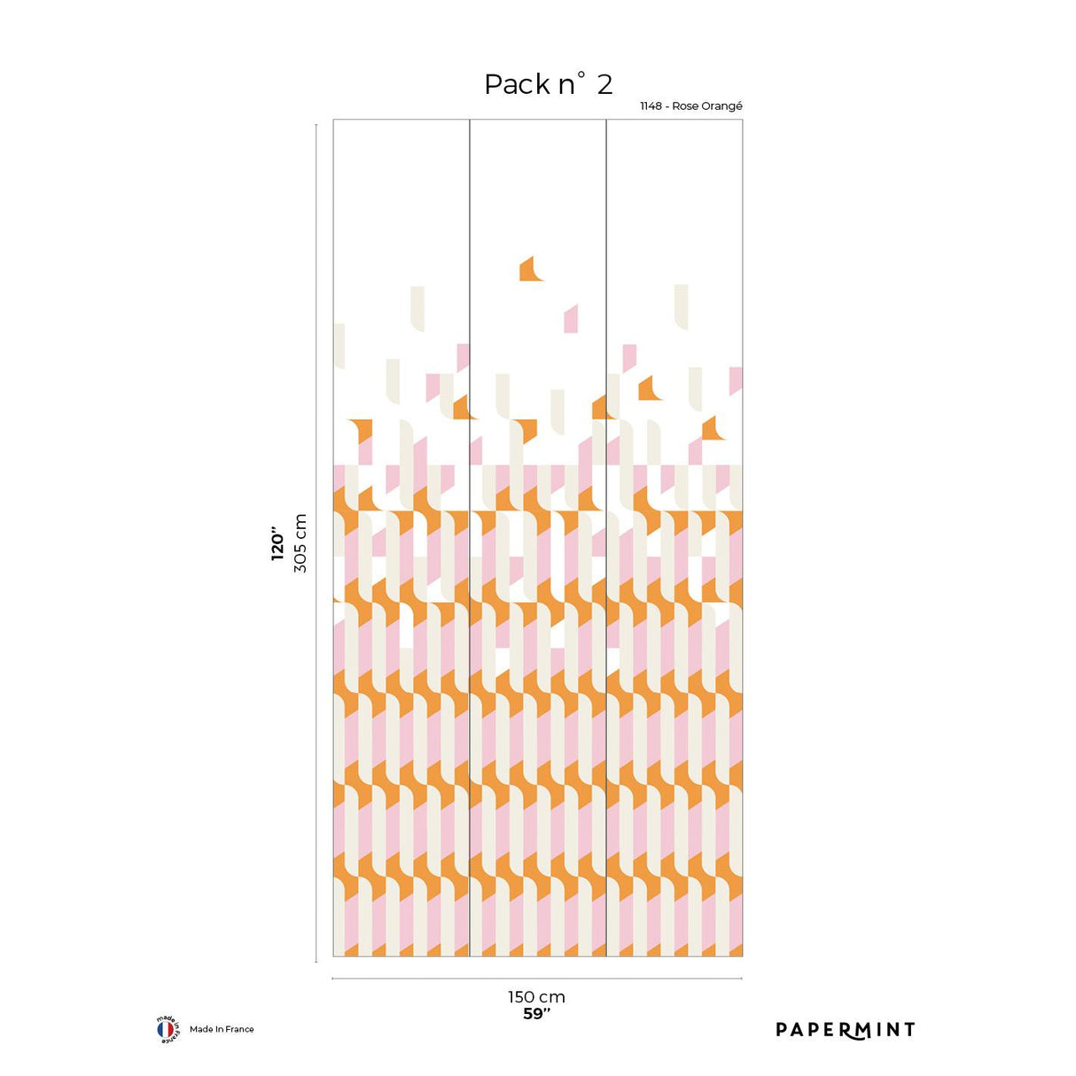 Papermint Alma Pack 2 in Pink Wall Mural