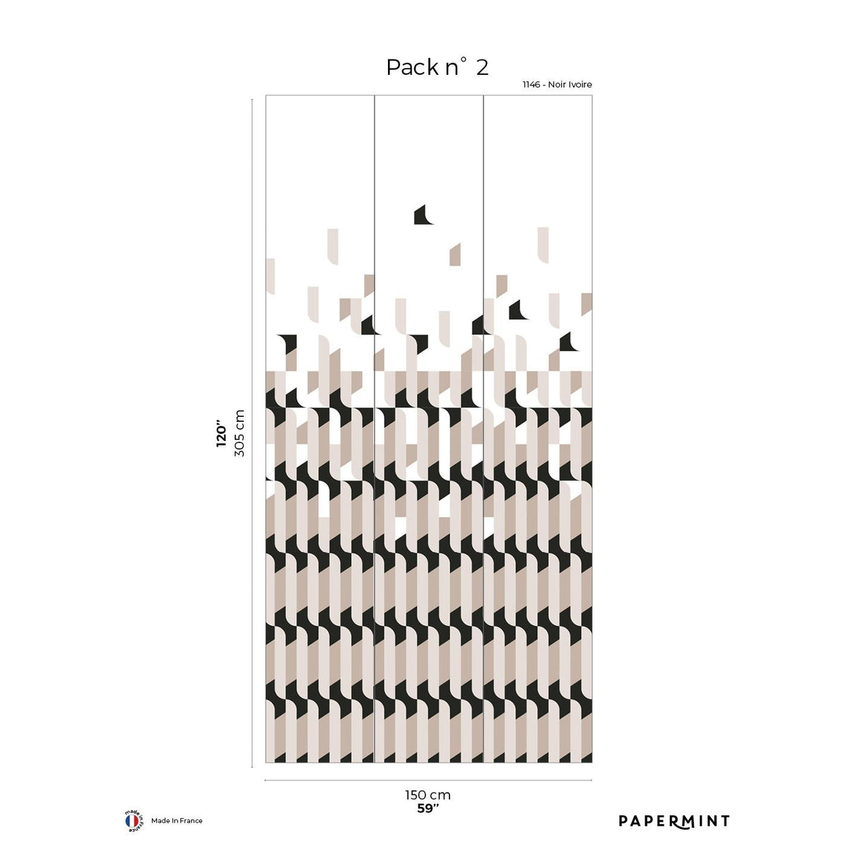 Papermint Alma Pack 2 in Black Wall Mural