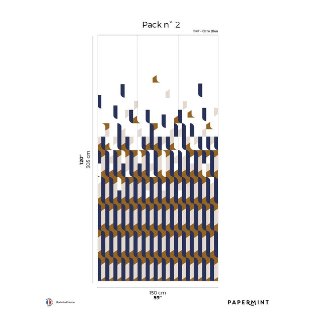 Papermint Alma Pack 2 in Blue Wall Mural