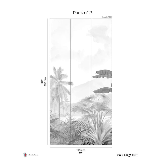 Papermint Amazonia Pack 3 in Gray Wall Mural