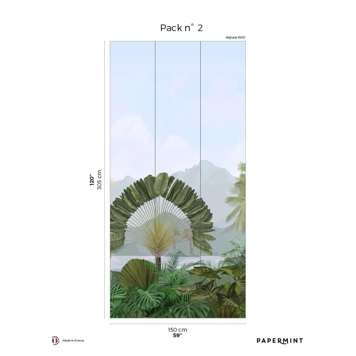 Papermint Amazonia Pack 2 in Blue Wall Mural