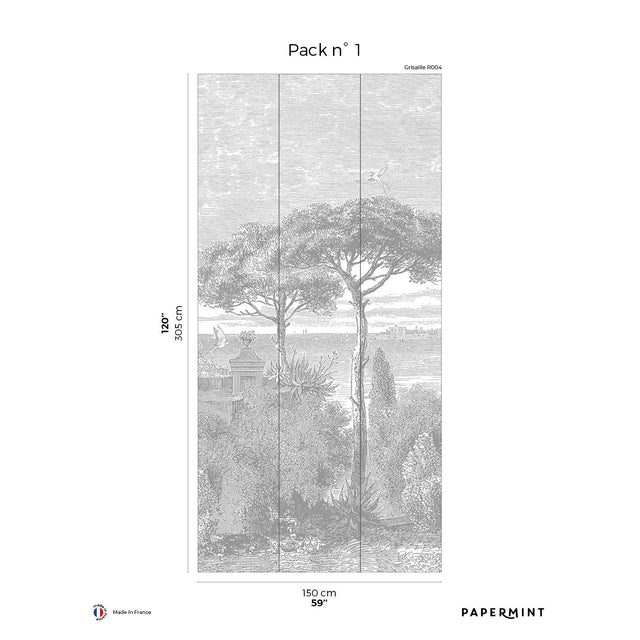 Papermint By the Sea Pack 1 in Gray Wall Mural