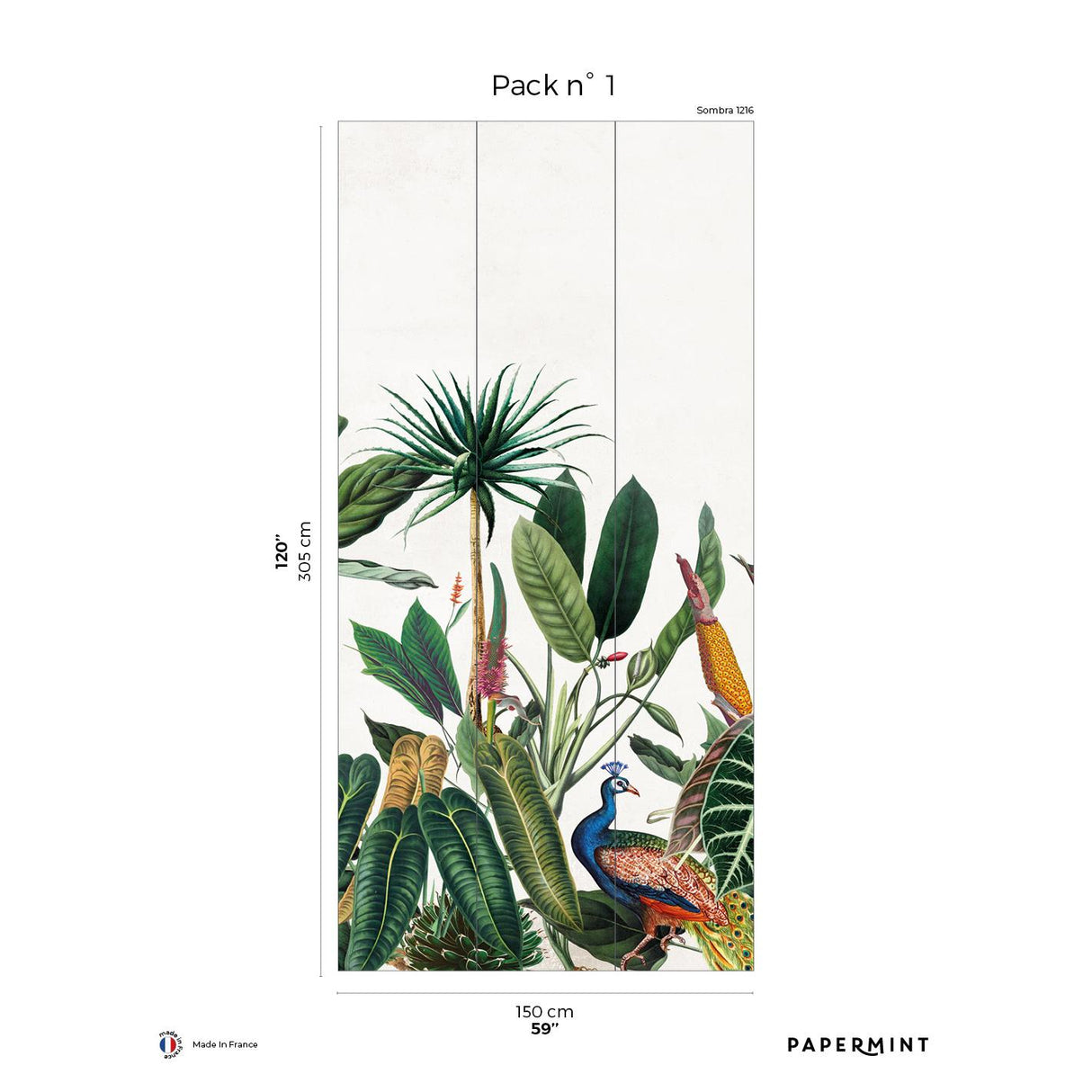 Papermint Borno Pack 1 in Green Wall Mural