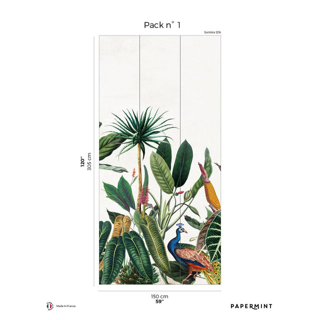 Papermint Borno Pack 1 in Green Wall Mural